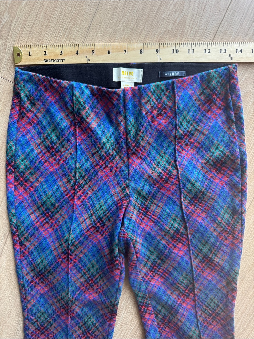 Anthropologie Maeve The Margot Kick-Flare Cropped Pants Plaid Edition Size XS - Picture 14 of 16